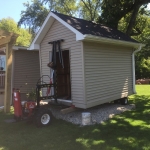 Moving shed from across the road in Whitewater WI